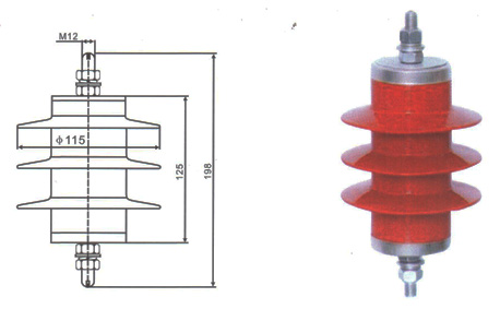 HY5WR-10/27电容型氧化锌避雷器结构尺寸