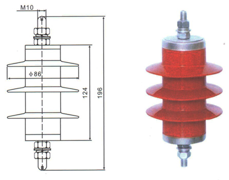 HY5WS-10/30配电型氧化锌避雷器结构尺寸